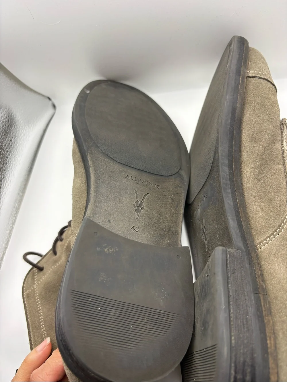 AllSaints Taupe Suede Chukka Boots
